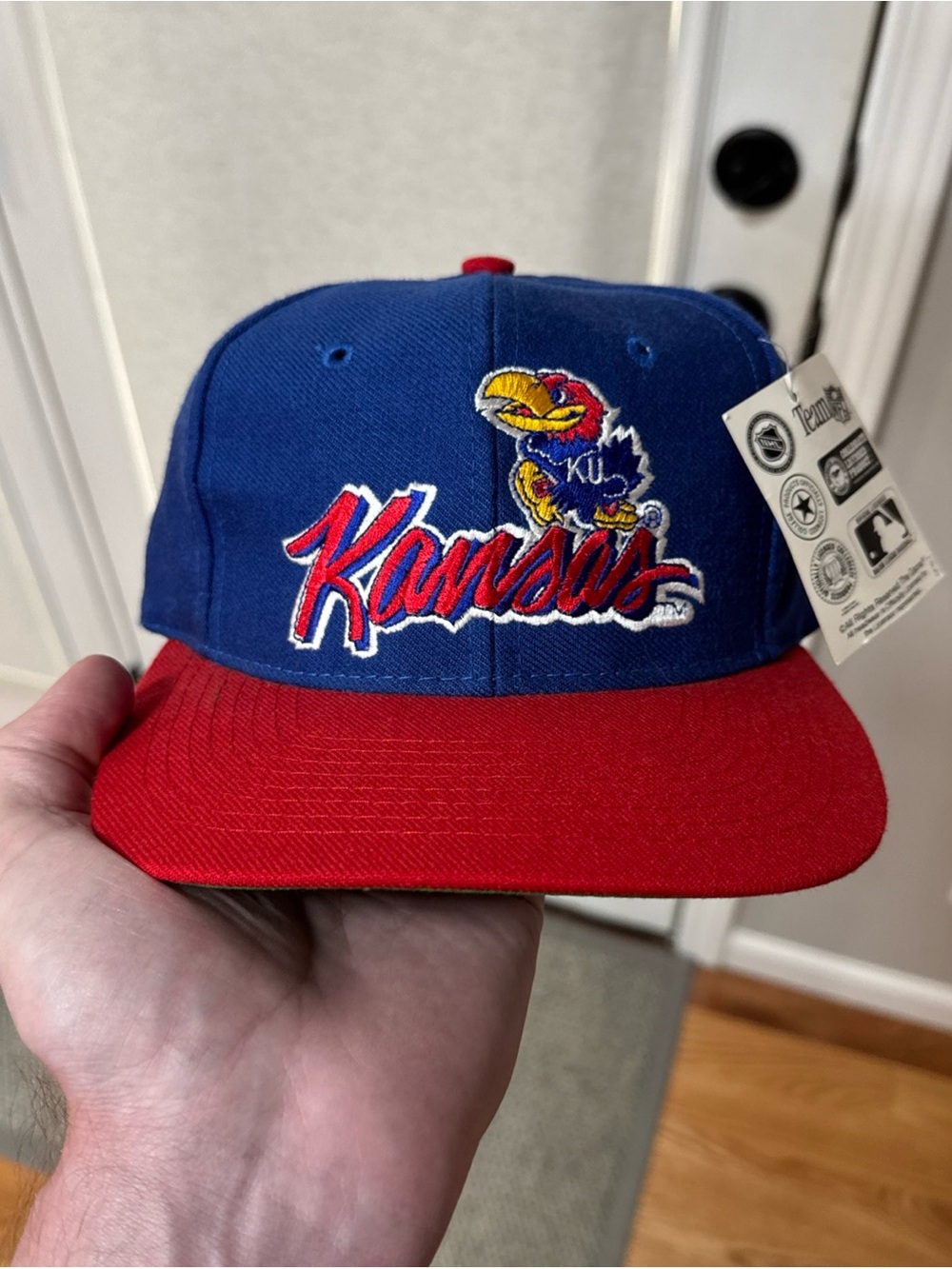 Vintage Kansas Jayhawks The Game Snapback Hat 2Tone Cap NWT